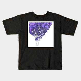 Purple Tree Circle Design Kids T-Shirt